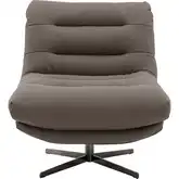 Nest Swivel Accent Chair in Brownie Brown Fabric & Metal